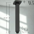 thumbnail image 2 of Westbrass 1/2" IPS x 9" Square Rainfall Ceiling Mount Shower Arm & Flange, Matte Black, 2 of 10
