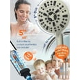 thumbnail image 4 of High Pressure Shower Head Handheld 5" Large, Extra Long 60" SS Hose 10-mode Portable Detachable Shower Head with Hard Water Filter for Bathroom, Anti-clog & Powerful to Clean Tile & Pets, 4 of 10