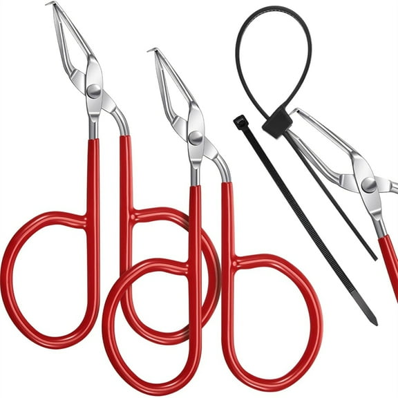 2Pcs Cable Tie Opener Zip Tie Cable Tie Remover Tool with Silicone Handle and Storage Box Reusable Use Cable Tool Pocket,2 * Cable tie opener,Red