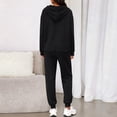 thumbnail image 4 of Dwellite Womens 2 Piece Lounge Sweatsuit Fall Fashion Matching Sweat Sets Oversized Fall Hoodies & Baggy Jogger Sweatpants Fashion 2026 Outfits Black XL, 4 of 5