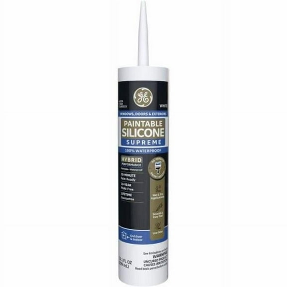 10.1 oz Supreme Silicone Window & Door Caulk Sealant, White - Pack of 12