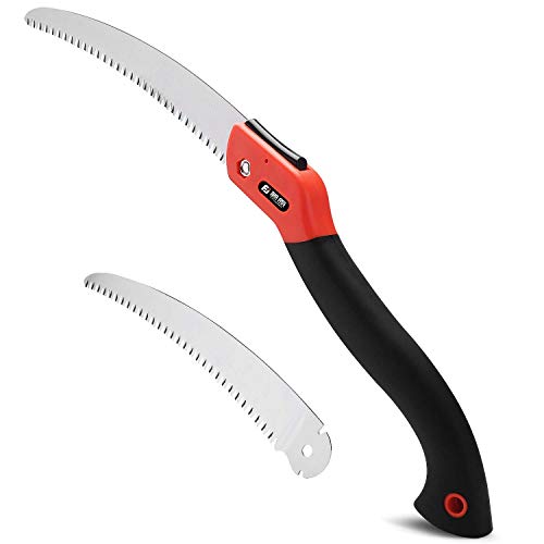 Fujiwara Folding Pruning Saw 10 inch Hand Saws Blade for Wood Branches Cutting, Tree Trimming Camping/Backpacking/Hiking, Hard Sharp Teeth, Quality SK