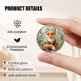 thumbnail image 3 of Glass Refrigerator Magnet 6Pcs Magnetic Fridge Sticker,Decor for Kitchen,Whiteboard,Cabinet,Charming Fox With Expressive Eyes, 3 of 5