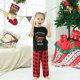 thumbnail image 4 of Pijamas familiares a juego de Navidad, conjunto de Pijamas cortos negros de Dachshund a través de la nieve, 2023, 4 of 4
