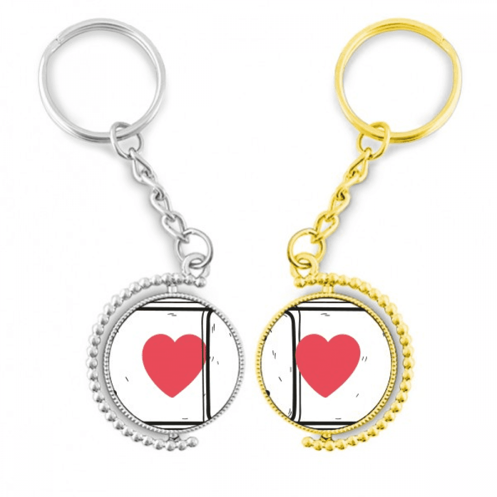 I Love Eiffel Tower Words Pattern Rotating Rotating Key Chain Ring Accessory Couple Keyholder