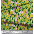 thumbnail image 2 of Soimoi Poly Georgette Fabric Leaves & Tulip Floral Print Fabric by Yard 52 Inch Wide, 2 of 3