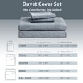 thumbnail image 2 of Pure Era 3pc Duvet Cover Set-Jersey Knit Cotton 100% T-Shirt Cotton-Super Soft Stretchy Zipper Closure-California King,Blueish Gray, 2 of 5