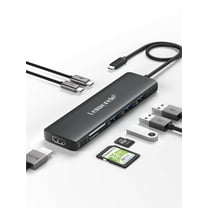 Lemorele Type-C Docking Station, 8-in-1 Laptop Hub, USB C Dongle with HDMI Displayport, 100w Pd, Sd/Tf, 4 USB Ports for Windows/Mac/Switch