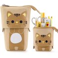 thumbnail image 1 of Big Capacity Pencil Pen Case Pouch Box Organizer Large Storage for Bullet Journal Brown, 1 of 6