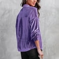 thumbnail image 4 of Mikilon Women Casual Long Sleeve Pocket Shirts Turndown Collar Button Down Tops/Blouses, 4 of 9
