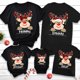 thumbnail image 1 of Camisa con estampado de ciervos para niño y niña favorita de Papá Noel, atuendo de fiesta navideña para niños y niñas, ropa de vacaciones de invierno para niños, camiseta de manga raglán Chold, 1 of 5