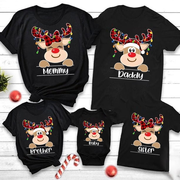 Camisa con estampado de ciervos para niño y niña favorita de Papá Noel, atuendo de fiesta navideña para niños y niñas, ropa de vacaciones de invierno para niños, camiseta de manga raglán Chold