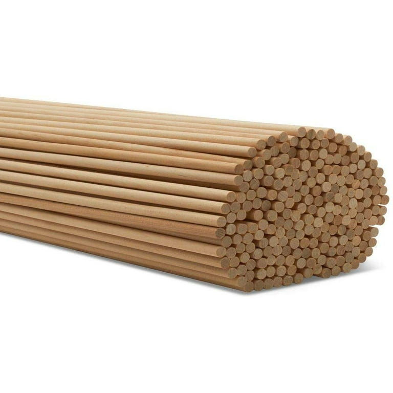 Dowel Rods Wood Sticks Wooden Dowel Rods - 1/8 x 24 Inch Unfinished  Hardwood Sticks - for Crafts and DIYers - 100 Pieces by Woodpeckers