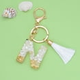thumbnail image 4 of Bwiyojiz Home Decor Christmas Decorations Hanging Ornaments New White Tassel Letter Key Chain Crystal Drop Pendant Fashionable Bag, Gifts for Sisters, 4 of 4