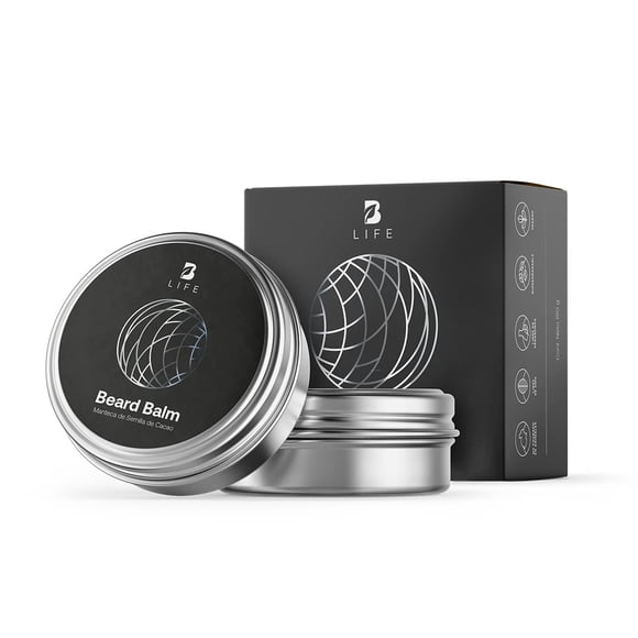 B&aacute;lsamo para Manejo y Fortalecimiento de Barba de 150 g. Ingredientes 100% Naturales, Cera para Bigote y Barba. Beard Balm B Life.