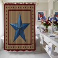 thumbnail image 4 of Flag Day Shower Curtain, 72" x 72", Retro Blue Star Red Brown Stars Border Waterproof Bathroom Curtain Washable Shower Curtain Set with 12 Hooks, 4 of 9