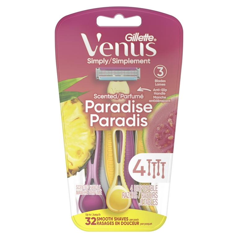 Venus Simply3 Paradise Women's Disposable Razor, 4 Count, Multi