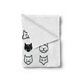 thumbnail image 2 of Cat Lover Soft Flannel Fleece Throw Blanket, Cartoon Style Pattern of Cat Heads Art Illustration in Black and White Feline, Cozy Plush for Indoor and Outdoor Use, 50" x 60", Black White, by Ambesonne, 2 of 5