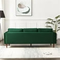 thumbnail image 3 of Pemberly Row Mid-Century Modern Pillow Back Velvet Sofa in Green, 3 of 7