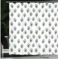 thumbnail image 4 of Ambesonne Foliage Shower Curtain, Leaves Spring Nature, 69"Wx84"L, Black and White, 4 of 5