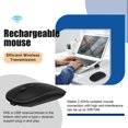 thumbnail image 4 of Ratón Inalámbrico Recargable, Óptico Ultra Silencioso de 2,4 G con Receptor Usb y Tipo C, para Ordenador Portátil, (Negro), 4 of 5