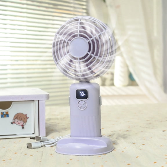 AZXY Handheld Fan,Portable Fan for Travel,Personal Fan Handheld,Usb 3 Speed Folding Stand Hand Fan for Desk,Mini Hand Fans on Clearance,Purple