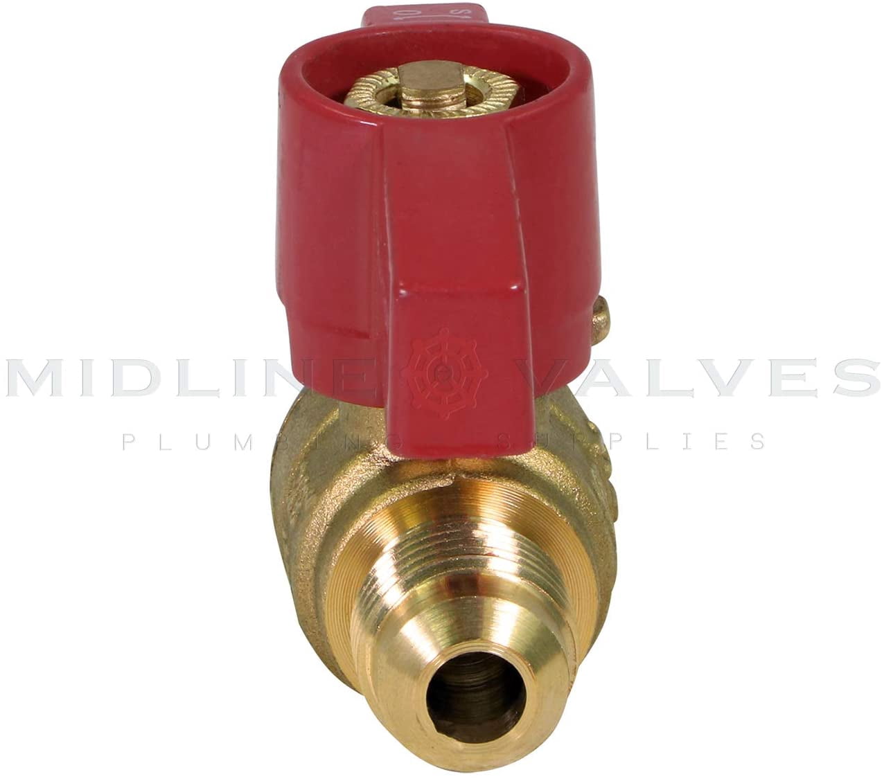 Midline Valve LxL1212GAS-5 Premium Brass Gas Ball Valve, with 1/2 in. x 1/2 in. Flare Connections (Pack of 5)