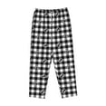 thumbnail image 4 of Xecao Black Tartan Plaid Women's Straight Lounge Pajama Pants: The Epitome of Relaxed Sleepwear, 4 of 9