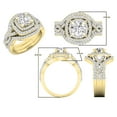 thumbnail image 4 of Dazzlingrock Collection 1.65 Carat (ctw) 14K White Diamond Bridal Engagement Ring With Two Band Set, Yellow Gold, Size 8, 4 of 4