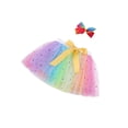 thumbnail image 4 of ZIYIXIN Toddler Baby Girls Skirts Ruffled Elastic High-Waist Tulle Tutu Skirt Pearl Sequin Bow Princess Party Casual Outfit Multicolor 2-3 Years, 4 of 6