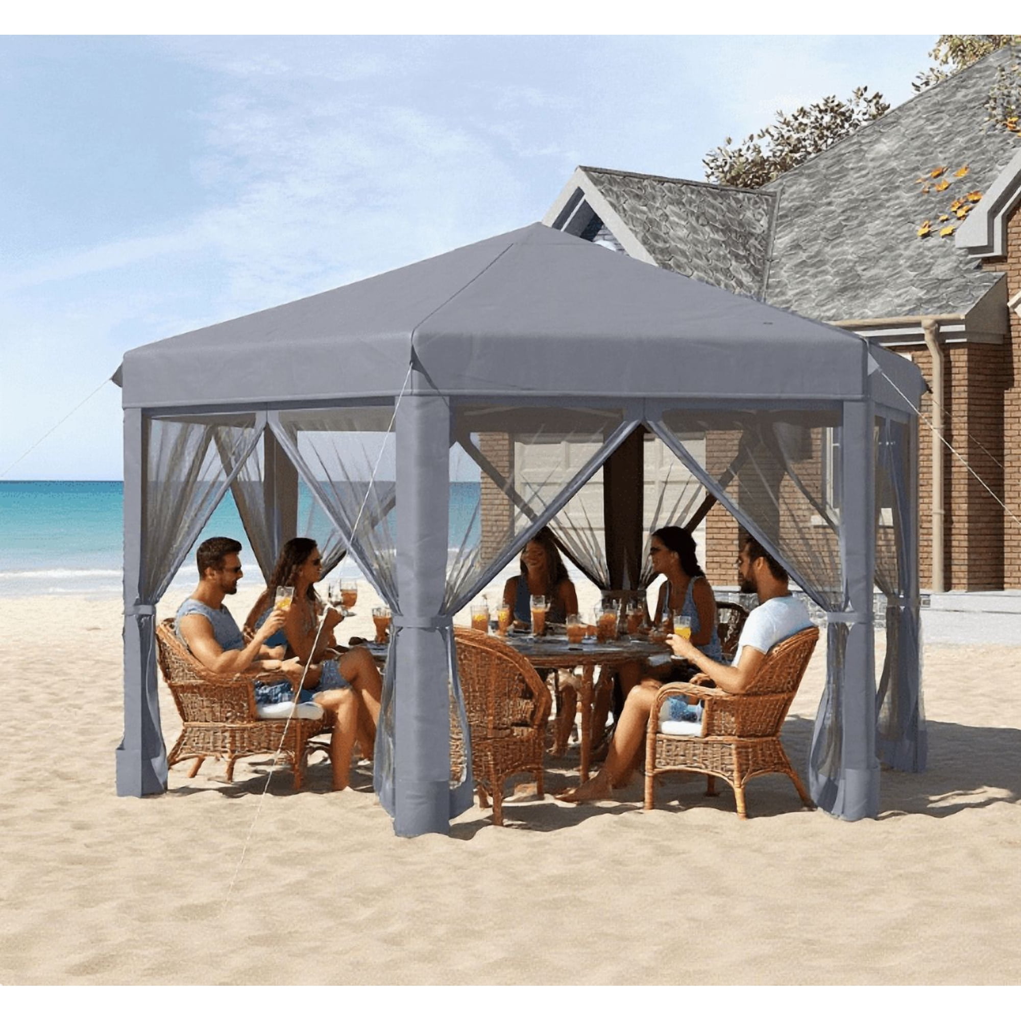 Pop up Tent Hexagonal Pop up Gazebo Heavy Duty Outdoor Canopy Tent