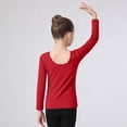 thumbnail image 6 of ZACPNCV Girls Long Sleeve Dance Top Kids Crew Neck Dance T-Shirt Solid Color Ballet Gymnastics Leotard Top for Training, Practice 5-6 Years, 6 of 6