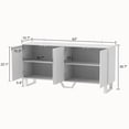 thumbnail image 6 of KULAGAGA Sideboard Buffet Cabinet with Pop-up Door, Console Table Cupboard for Kitchen Dining Room, White&Black, 6 of 9