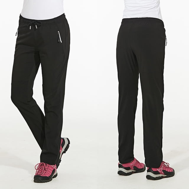 SHOWERORO Pantalon de Randonnée pour Femmes 1Pcs Imperméable et Résistant au Vent pour Cyclisme et Voyage en Noir