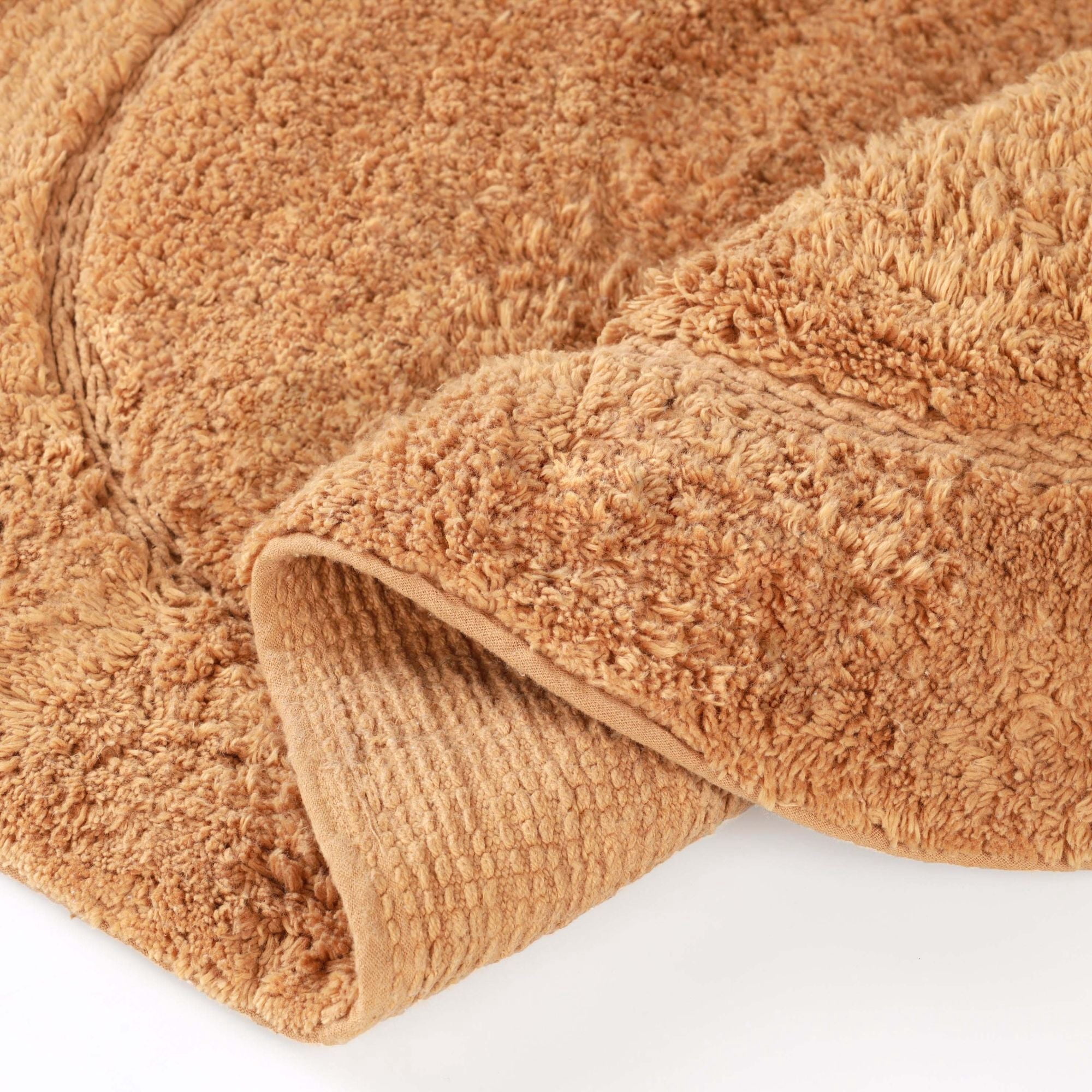 Superior Oval Bordered Cotton Washable Non-Slip Bath Rug, Runner Size, Rust