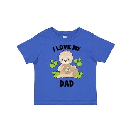 

Inktastic Cute Sloth I Love My Dad with Green Leaves Gift Toddler Boy or Toddler Girl T-Shirt