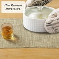 thumbnail image 5 of Placemats Set of 4, Yamaziot Double Layer Cloth Fabric Heat Resistant Place Mat, Washable Reversible Rectangle Dining Table Mats, Linen Style Coffee Khaki, 12"x18", 5 of 9