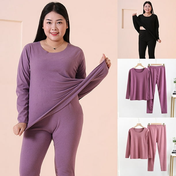VOIANLIMO New Loose Casual Women's Thermal Clothing Set Plus Size