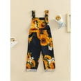thumbnail image 2 of Genuiskids Toddler Baby Girl Sunflower Jumspuit Overalls Pants with Pocket 18M 2T 3T 4T 5T 6T Kids Girl Suspender Trousers Cute Clothing Outfit, 2 of 9