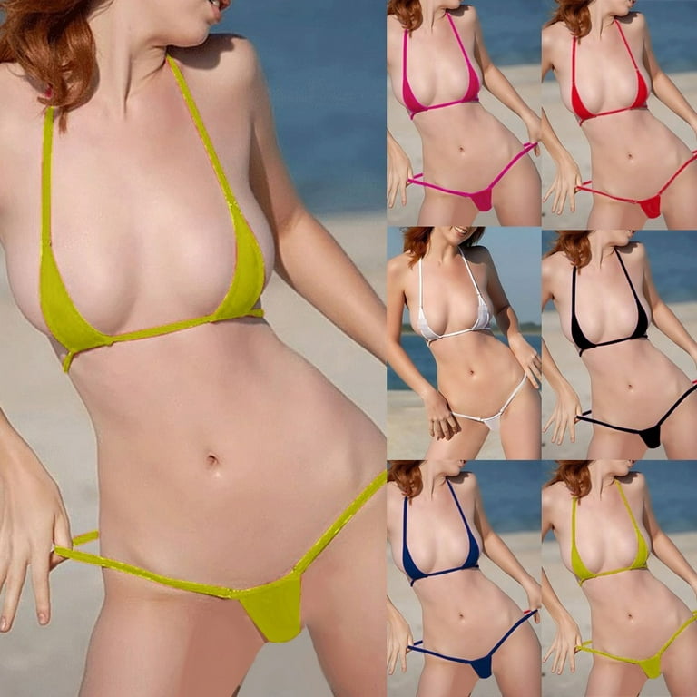 Women Sexy Lingerie Micro Bikini Set Swimwear Bra Top G-string Thong  Underwear 