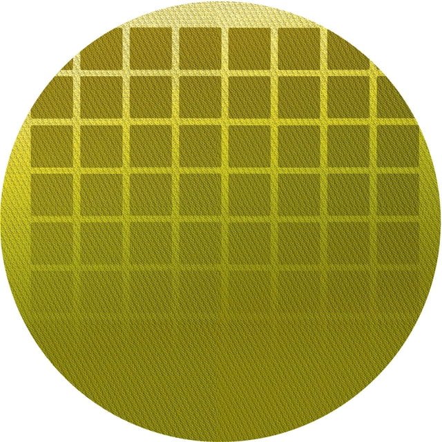 Ahgly Company Tapis d'Intérieur Rond Lavable en Machine Transitionnel Jaune Foncé Vert, 7 Pieds Rond