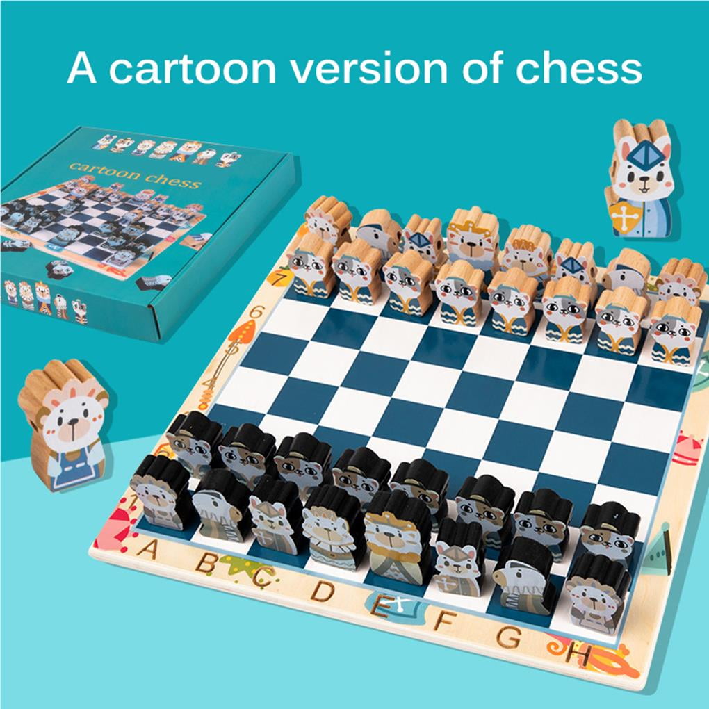 Educational Wooden Cartoon Chess Set - Little Learners Toys