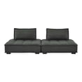thumbnail image 3 of Tufted Loveseat Sofa Set, Fabric, Grey Gray, Modern Contemporary Urban Design, Living Lounge Room Hotel Lobby Hospitality, 3 of 6