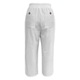 thumbnail image 5 of Bovemsi Casual Pants for Women Women's Fashion Solid Color Cotton Linen Elastic Trousers Beach Line Beach Trousers with Pockets, 5 of 7
