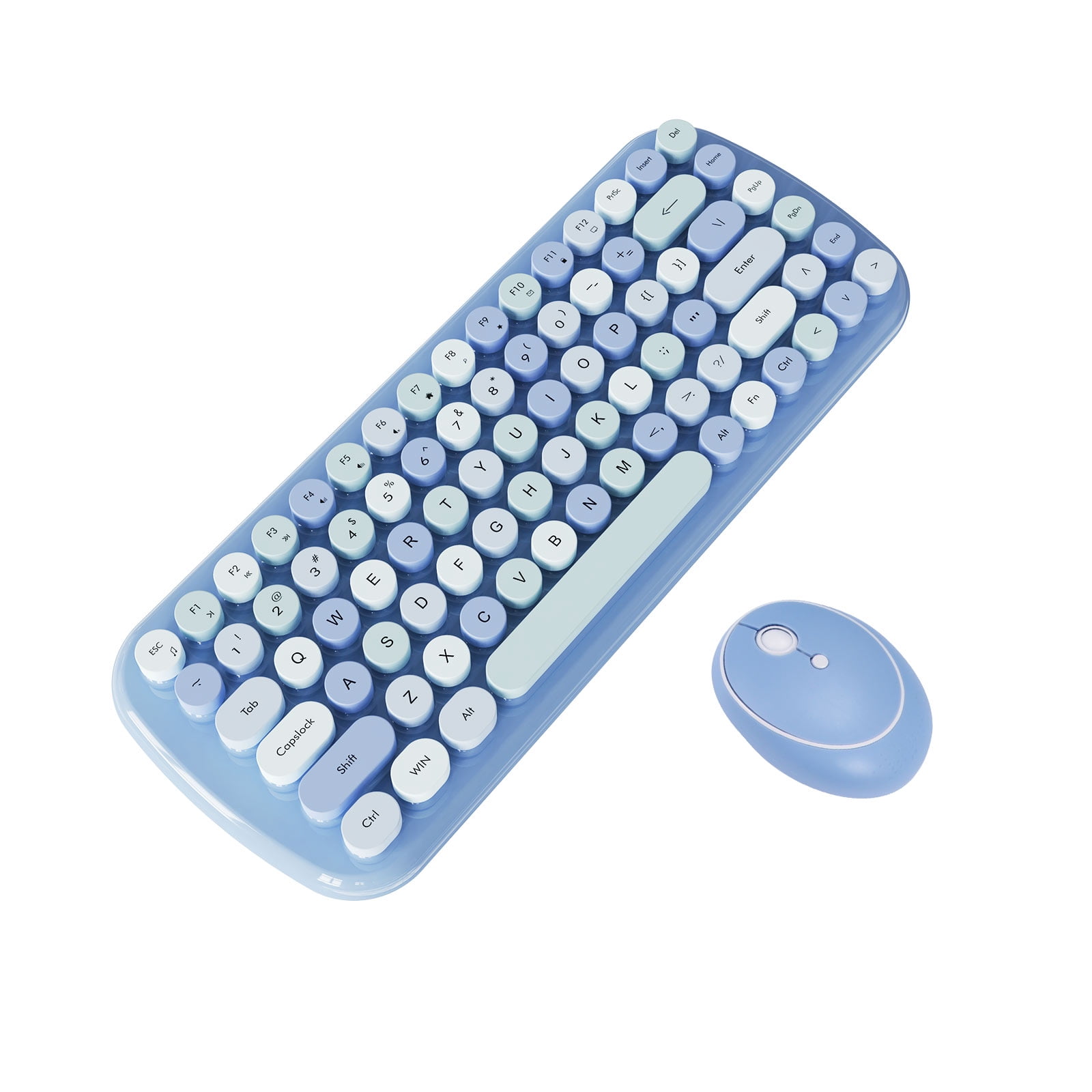 Worallymy Wireless Office Digital Keyboard Steampunk Wireless Waterproof Keyboard Retro Colorful