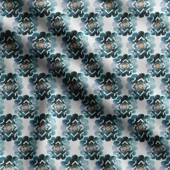 Soimoi Kaleidoscope Print,Cotton Poplin, Sewing Fabric Sold by The Yard 42 Inch Wide,Sewing Craft Quilting/Quilt Making Fabric,Teal Green