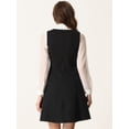 thumbnail image 3 of Vestido de Línea A con Tirantes para Mujer Vestido Elegante con Doble Botonadura Negro M, 3 of 6