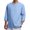 Blue, variant on Mens Cotton Linen Shirts Casual V Neck Short Roll-Up Sleeve Shirt Summer Chinese Style T-Shirts Big and Tall Size M-4XL White