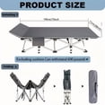 thumbnail image 4 of 75" Outdoor Folding Bed with Flip Mattress, Portable Heavy-Duty Guest Bed for Camping & Travel, 600Lbs Capacity, Includes Carry Bag, Gray/Grayblue, 4 of 11