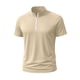 thumbnail image 4 of pstuiky Camisas casuales de manga corta para hombre, Camiseta deportiva de verano para hombre, de color liso, ajustada, con cremallera, de manga corta y cuello alto ropa de hombre l, 4 of 5